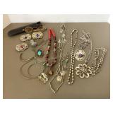 Vintage Silver Tone Jewelry & Spectacles