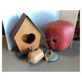 Birdhouses, acorn top needs reglued