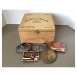 5 Coca-Cola Belt Buckles & Box