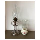 16 1/2" Oil Lamp & Candle Holder