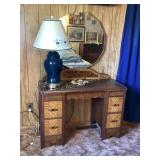 Dresser with Mirror, Lamp, Books & Birds