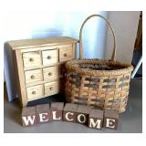 Basket, Blocks & Wood Drawer Box