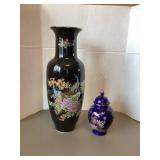 Oriental 11" Vase & Covered Jar