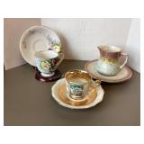 Teacups & Creamer with Saucer