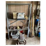 Metal Shelf & Contents