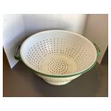 Vintage Cream & Green Colander