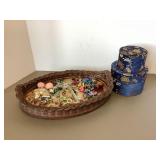Tray of Costume Jewelry & Decorative Boxes