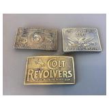 Colt & NRA Belt Buckles, 3 totals