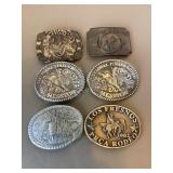 6 Rodeo Belt Buckles