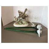 Royal Crown Bird Figurine, spun glass