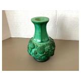 Desna Czech Green Slag Vase