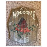 Wood "Welcome" Sign, 18x22"