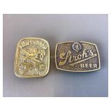 Strohï¿½s & Lowenbrau Belt Buckles, like new