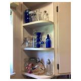 Kitchen Knick Knack Shelf Contents with Cobalt