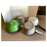 Vintage Enamelware Handled Colanders