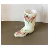 Hand painted miniature Fenton Boot, signed