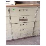 5 drawer metal cabinet and contents