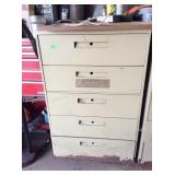 5 drawer metal cabinet and contents