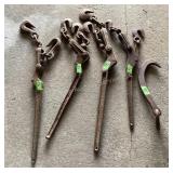 4 large chain binders and hook