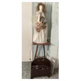 Plant Stand, Magazine Rack, Piece of Marble &