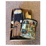 Box of Cross-stitch Kits, Fabric, Craft Items &