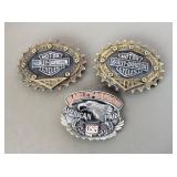 3 Harley-Davidson Belt Buckles, like new