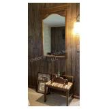 Wall Mirror, Bench & Wall Decor