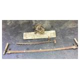 Cross Cut Saw, Hay Knife, Corn Sheller