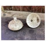 2 Vintage Porcelain Lights, 19x16"