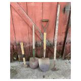 2 Shovels, Hoe, Sledge Hammer