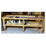 Wood bench & contents
