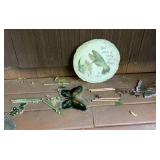 2 Colorful Wind Chimes & Hummingbird Plaque