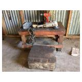Wood Bench, Wood Stool, Small Live Trap,
