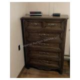 4 drawer dresser, clock & weather radio