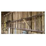 16ï¿½ Wood Ladder, Steel Pipes & Rope