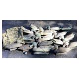 17 Duck Decoys, weights & storage bag