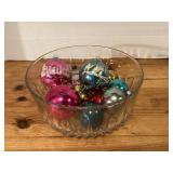 Bowl of Vintage Christmas Ornaments