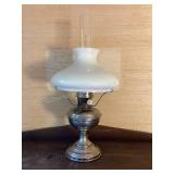 23" Aladdin Oil Lamp with milk glass shade