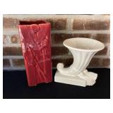McCoy 10 1/2" Vase & McCoy Cornicopia