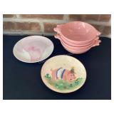 Knobler Japan Pig Bowls, Bovano Enamel Pig Plate