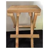Homemade wood folding stool, 16.5"t x 14"w