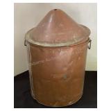 Large copper pot with lid, 14"w x 20" t