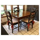 Vintage Table Paired with Pier 1 Black Chairs