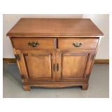 Wood Cabinet & Contents