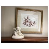 Cherub Picture & Ceramic Figure