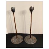 Elegant 14 1/2" Copper Candlesticks