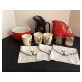 Hall pitcher & bowl, ceramic rooster pitcher, 3