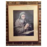 Man Praying Picture, 27 1/2x33"