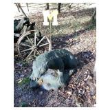 Cement Wolverine (29x15x14" tall) & metal stake