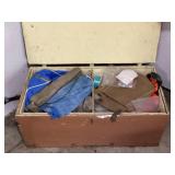 Wood box of miscellaneous camping gear